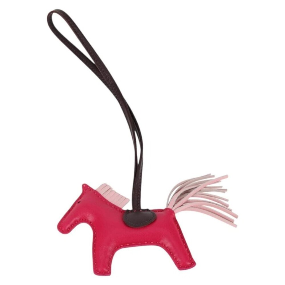 HERMES Rodeo Charm PM Charm Leather Pink Auth 133735